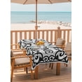 thumbnail image 3 of 60x102 Inch Outdoor Tablecloth with Umbrella Hole Zipper Rectangle Modern Welcome Rectangular Tablecloths Outside Waterproof Abstract Art Floral Gray Marble Patio Table Cloth Cover for Picnic Party, 3 of 8