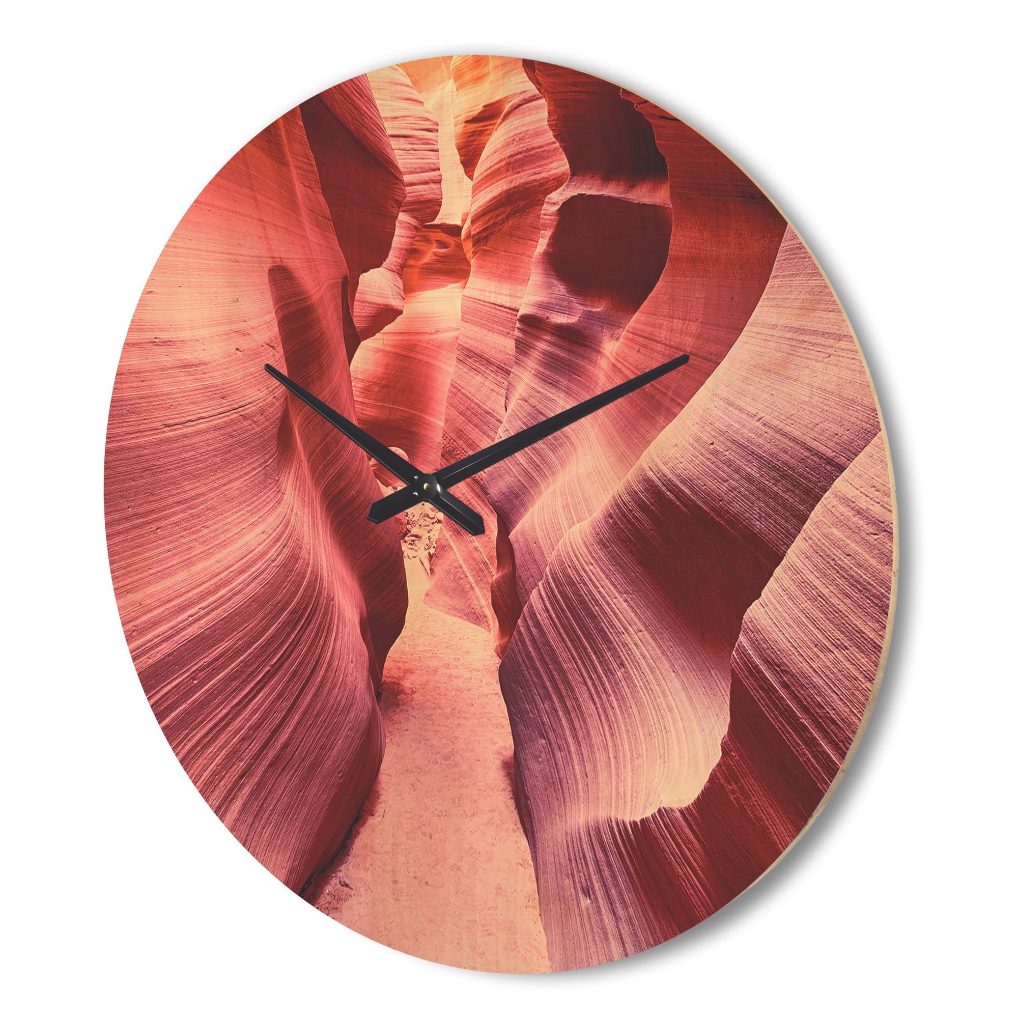 Designart 'Famous Antelope Canyon Landscape' Modern Wood Wall Clock