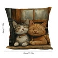 thumbnail image 3 of Funda de almohada de lino con adorables patrones de gatos, efecto tridimensional, estampado vivo de una sola cara para decoración del hogar, multicolor, 45x45 cm, perfecto para amantes de las, 3 of 6