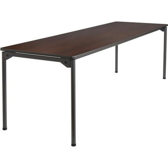 Iceberg Maxx Legroom Wood Folding Table Melamine Rectangle Top - Four Leg Base - 4 Legs - 30" Table Top Width x 96" Table Top Depth x 0.75" Table Top Thickness - 29" Height - Walnut