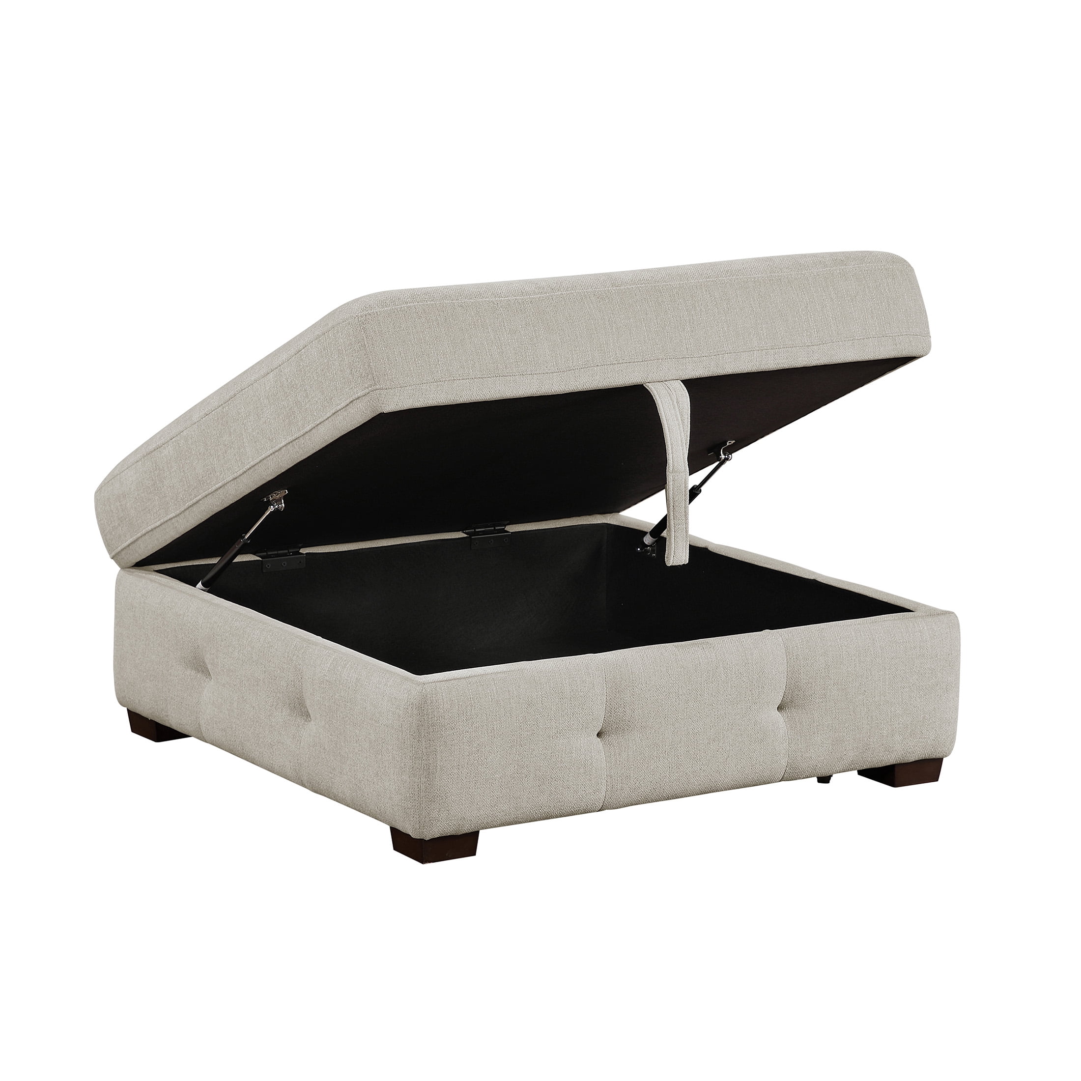 OakvillePark Sund Contemporary Chenille Storage Ottoman, Taupe