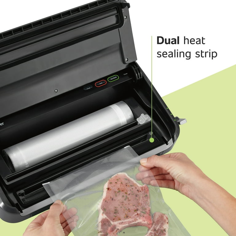FoodSaver FM2100 Manual Kitchen Vacuum Sealer System with Bag Material Saver and Integrated Bag Cutter Walmart