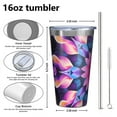 thumbnail image 4 of 16oz Tumblers Colorful Tie Dye Mandala Pattern Stainless Steel Vacuum Insulated Double Wall Travel Tumbler Cups Mug with Lid and Straw,Cleaning Brush for Coffee,Tea, 4 of 4