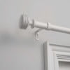 Exclusive Home Duke 1" Curtain Rod and Finial Set, Distressed White, Adjustable 36"-72"