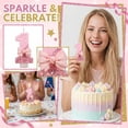 thumbnail image 2 of Birthday Candle Number Pink Glitter with Bow Cartoon Creative Party Cake Topper Decoration, Glamorous Numeric Candle for Celebration, Dazzling Party Cake Decor, 2 of 4
