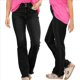 thumbnail image 2 of Pantalones Vaqueros Rectos para Mujer, Cintura Alta, Elásticos, Deshilachados, con Dobladillo Sin Rematar, Holgados, Informales. Negro XS, 2 of 7