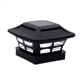 thumbnail image 1 of 2X Solar Post Cap Lights 2 Lighting Modes LED Deck Fence Cap Lights for Wooden Posts Garden Decoration Warm Black, 1 of 7