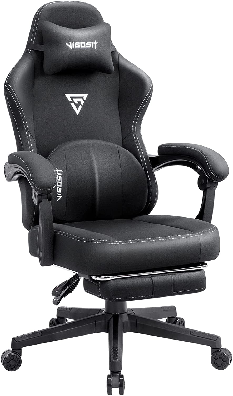 General Gaming Chair with Footrest Fabric Gamer Chair with Lumbar ...