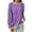 Purple, variant on QIPOPIQ Womens 2024 Long Sleeve Tops Sweaters Casual Crewneck Striped Color Block Drop Shoulder Cotton Pullover Shirts Clearance