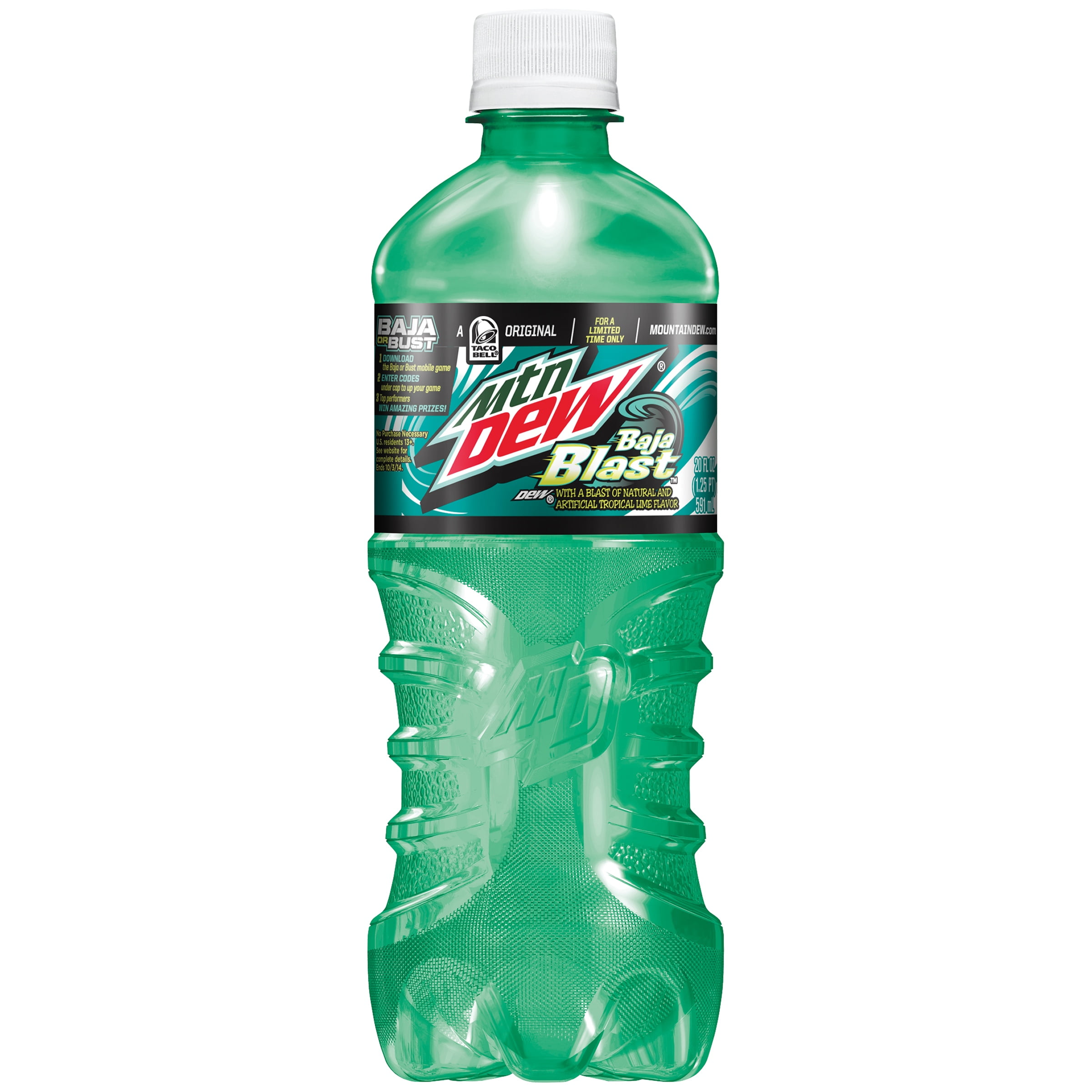 Mtn Dew Baja Blast Soda 20 Fl Oz Bottle - 