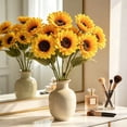 thumbnail image 5 of MMJ Artificial Flowers Sunflower Silk Bouquet Faux Yellow Bloom Stem for Living Room Office Floor Vase Farmhouse Decor, 5 of 6