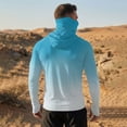 thumbnail image 6 of Men's UPF 50+ Sun Protection Lightweight Compression Hoodie with Mask Performance Long Sleeve Gradient Color SPF Shirt for Fishing, 6 of 6