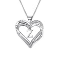 thumbnail image 1 of Ladies Double Heart Diamond Necklace With 26 English Letters Couple Necklace, 1 of 8