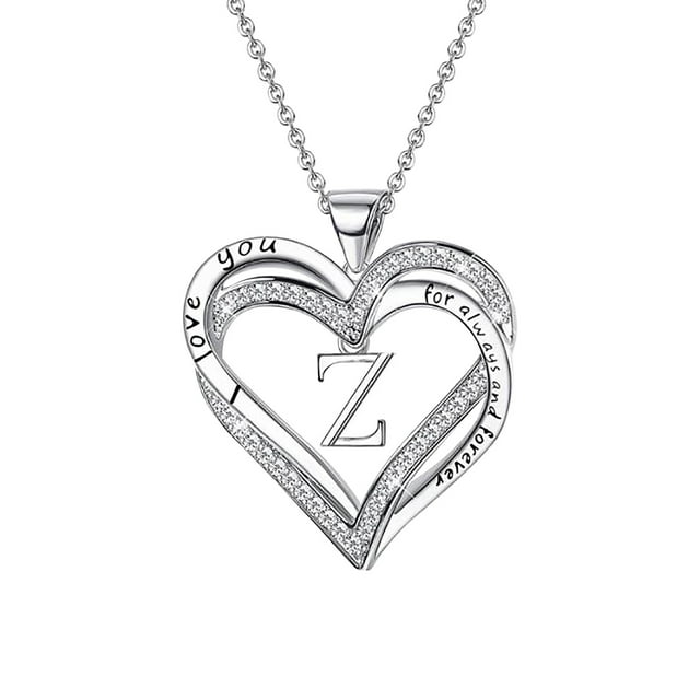 Heliisoer Collier pour Femme à Double Cœur avec Diamant avec Collier pour Couple