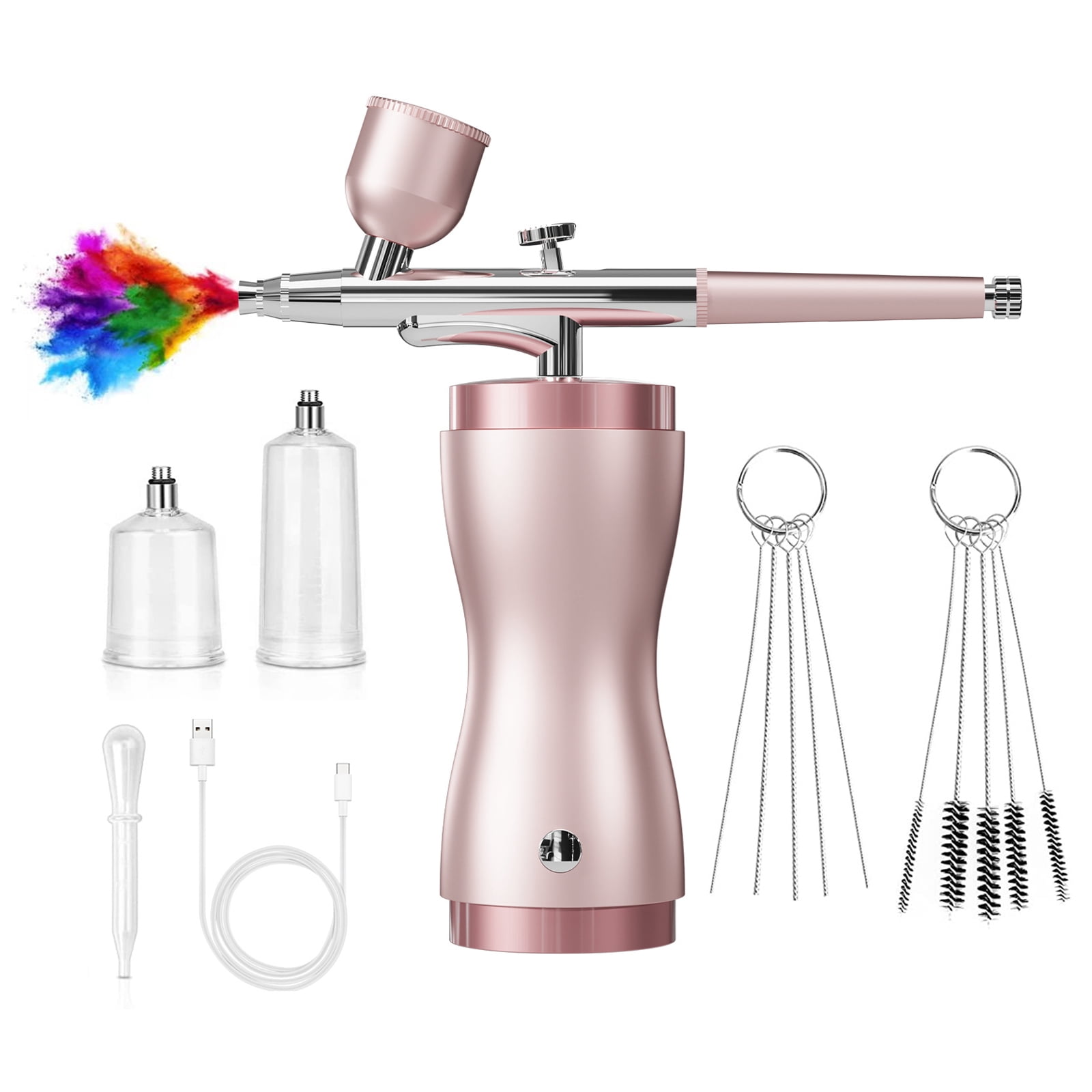 Ergonomic Electric Airbrushing Guns For Detailed Artwork & Model Painting Features Adjustable Sprayer Pattern Metal Body