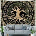 thumbnail image 4 of Fenyluxe Viking Dragon Totem Life Tree Rune Tapestry, Ancient Runic Mythology Wall Art Tapestry, Black and White Mysterious Geometric Mythology Tapestry Wall Hanging Living Room Decor 60x50inch, 4 of 6