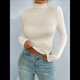 thumbnail image 4 of Camisetas Básicas para Mujer, Tops Cortos Ajustados para Salir, Lindas Camisetas de Cuello Alto para Adolescentes, Ropa de Larga Y2K Albaricoque L, 4 of 9