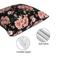 thumbnail image 4 of Throw Pillow Covers, Big Rose Flowers Soft Square Pillow Cases with Invisible Zipper for Couch Bed Sofa, Farmhouse Fall Home Decor 12"x12", 4 of 7