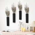 thumbnail image 4 of Wood Wall Planter 4 Pack Wall Decor for Artificial Flower Plants Wooden Plants Holders Wall Plant Pocket Vase Hanging for Living Room Bedroom Dining Room Bathroom Indoor Decroation (Black), 4 of 5
