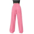 thumbnail image 4 of EDFBUYKRS Female Women Pants Casual Cargo Pants Women Tall 34-36 Inseam Women's Solid Color Autumn and Winter High Waisted Drawstring Pocket Wide Leg Fitness and Sports Casual Sweatpants L, 4 of 9