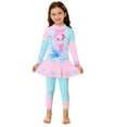 thumbnail image 4 of ZXLBBD Girls Swimsuits Cute Cartoon Print Swimsuit UV Protection Quick Drying Two Piece Bathing Suit Stretch for Beach Pool Summer Holiday Vacation Swimwear Size 6 Y-7 Y, 4 of 4