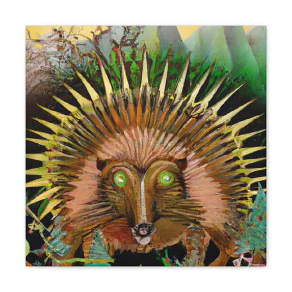 Porcupine in Rococo - Canvas