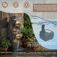 thumbnail image 4 of EPICOZY 23.3" Tall 5-Tier Cascading Bowl Outdoor Water Fountain, Modern Garden Waterfall Fountain with 4 LED Lights, Floor-Standing Resin Water Feature for Patio, Yard, Deck, House, Home Décor, 4 of 7