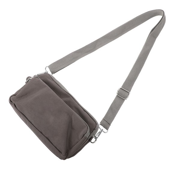 WESIEVYA Portable Dark Grey Oxford Cloth Crossbody Bag for Everyday Use and Casual Outings