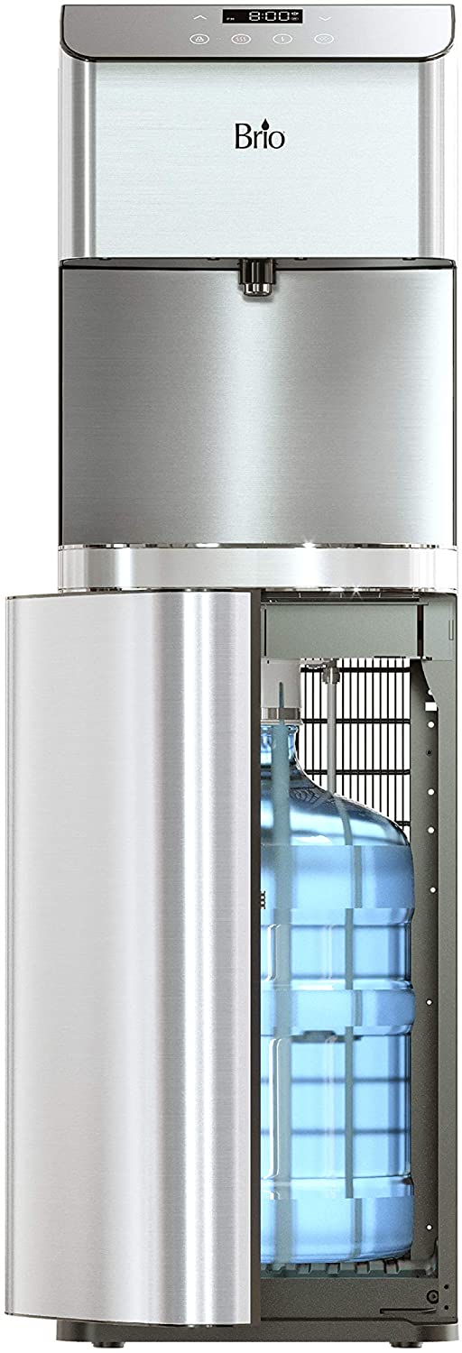 Tri Temp W//Touch Dispenser Feature Cold /& Room Water Cooler NEW Black Stainless Steel Brio Moderna Self Cleaning Bottom Load Hot