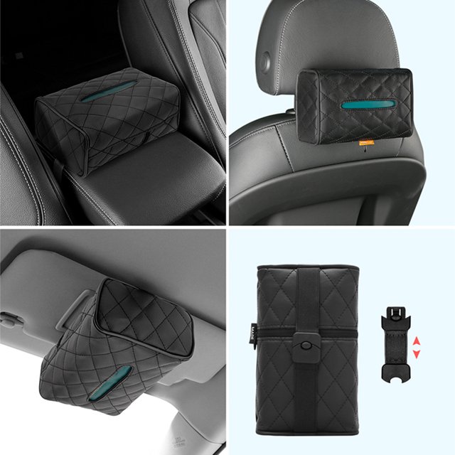 Caja de pañuelos universal para coche soporte de papel higiénico para coche dispensador de servilletas JShteea Accesorios para autos y motos