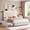 Beige, variant on HiJob Twin Size Bed Frame for Kids & Girls with Storage Drawers, Velvet Upholstered Platform Bed with LED Lights, Charging Station and Adjustable Headboard, Pink