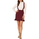 thumbnail image 2 of Falda de tirantes ajustables con volantes para mujeres INSPIRE CHIC, mini falda XL en burdeos, 2 of 7