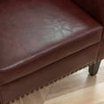 thumbnail image 5 of 29" W Modern Faux Vegan Leather Barrel Chair, PU Upholstered Tufted Accent Club Chairs with Nailhead Trim, Small Armchair for Living Room Bedroom Apartment Lounge Nursery, Red, 5 of 11