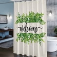 thumbnail image 6 of WELCOME Green Leaves Shower Curtain, Summer Farmhouses Countryside Waterproof Shower Curtain Set with 12 Hooks Lightweight Bath Curtains Fabric Bathroom Decor 72x78 Inches, 6 of 9