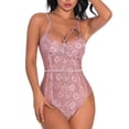 thumbnail image 6 of Henpk New Arrivals 2024 Now Trending 2024 Sexy Lingerie For Women Naughty For Sex Lingerie Plus Size Clearance Ladies Fashion Sexy Lingerie Color Mesh Hollow Sexy Lacing Strap Jumpsuit Pink XL, 6 of 6