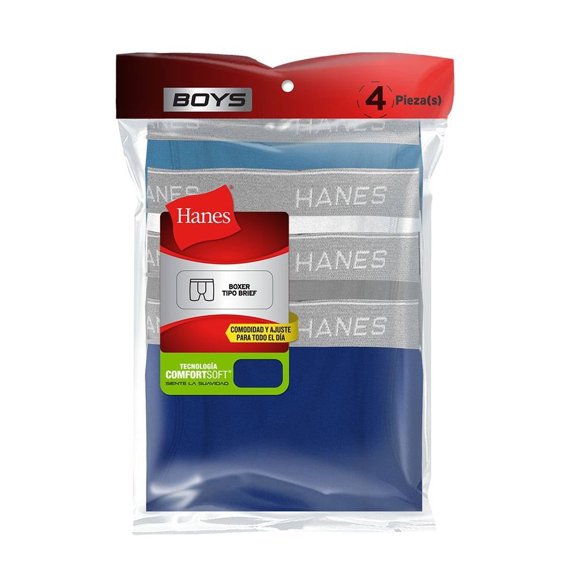Bóxer Hanes Niño, brief, multicolor, 4 piezas, talla CH