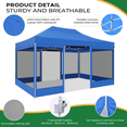 thumbnail image 6 of HOTEEL 10x15 Heavy Duty Canopy Tent, Pop up Canopies with Netting Screened ,Waterproof Ez up Canopy with Sidewalls, Outdoor Instant Party Tent for Backyard,Blue, 6 of 9