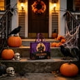 thumbnail image 6 of Halloween Reusable Grocery Tote Bag, Aesthetic Shopping Shoulder Handbag Foldable Non-woven Present Gift for Cookies Candy (Purple), 6 of 6