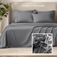 thumbnail image 5 of Bare Home Luxury Bed Sheet Set - Premium 1800 Collection - 6 Piece - Queen, Gray, 5 of 9