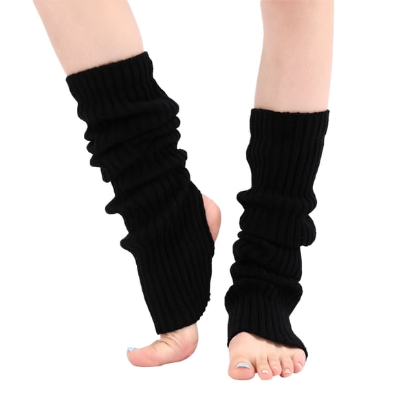 TELOLY Leg Warmers, Long Leg Warmer Womens Men 80S Party Ribbed Knit Dance Sports Leg Warmer Pink Leg Warmers, Leg Warmers Y2K Black One size