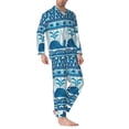 thumbnail image 3 of Kll Sea Underwater Animals Sleepwear Mens Flannel Pajamas,Long Cotton Pj Set, 3 of 9