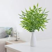 Bamboo Tree Branches 23” Long Stems Artificial Plants Faux Greenery Green Silk Leaves DIY Privacy Decoration Home Decor, 6pcs Bundle