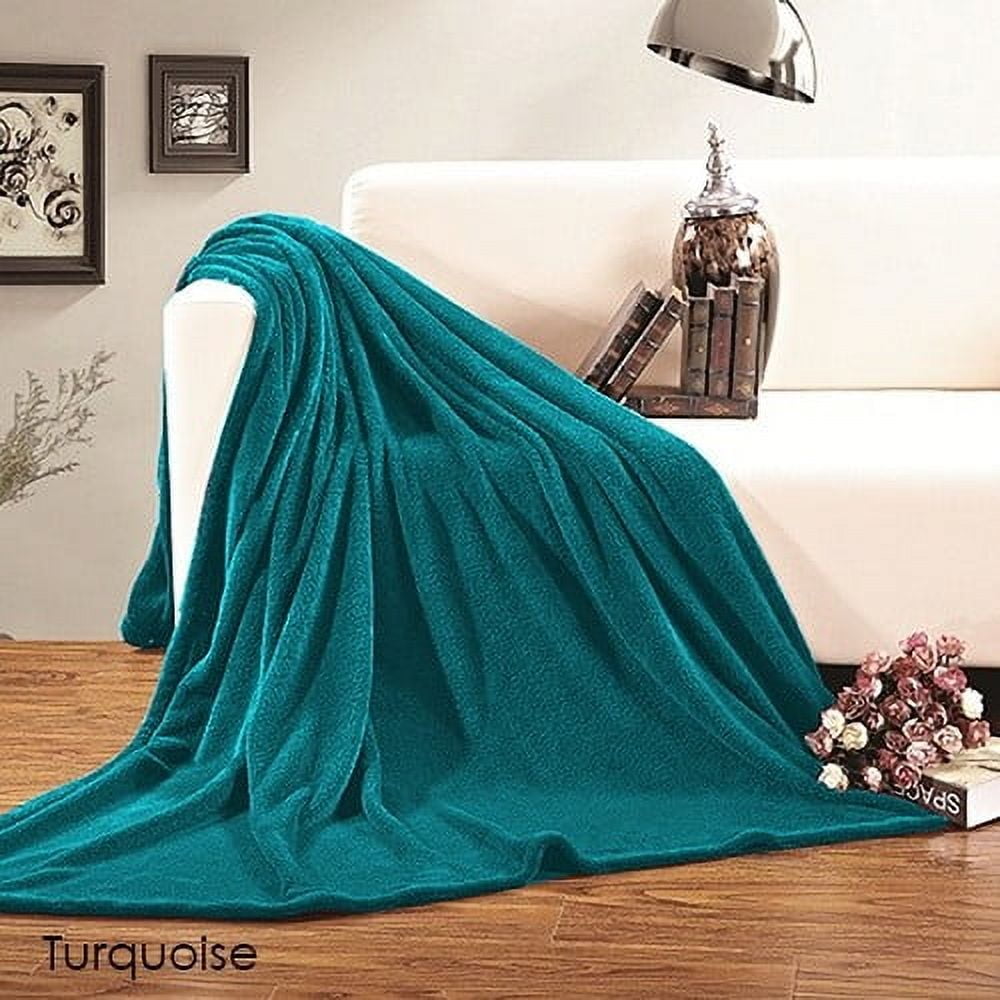 Elegant Comfort Fleece Plush Luxury BLANKET All Sizes Full/Queen Turqouise