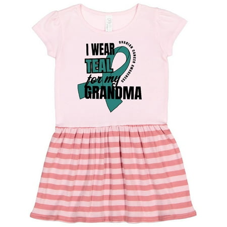 

Inktastic I Wear Teal For My Grandma Ovarian Cancer Awareness Gift Toddler Girl Dress