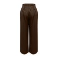 thumbnail image 7 of Women's Casual Pants High Waisted Side Pocket Straight Leg Work Pants Women'S Fashionable High Waist Zipper Casual Pants Suit Pants,Brown Women's Casual Pants XXL, 7 of 7