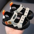 thumbnail image 2 of Gubotare Boys Sandals Baby Toddler Wide Toe Box Boys Girls Sandals Baby Flats Zero Drop with Hook and Loops Non-Slip Summer Shoes Size 7 (White,7 Toddler), 2 of 4