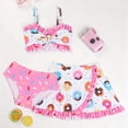 thumbnail image 3 of Ingzy Girls Swimsuit 3 Piece Bathing Suits Summer Bikini Tankini Sets with Cover Up Skirt for Toddler Kid 2-9 Years, 3 of 7