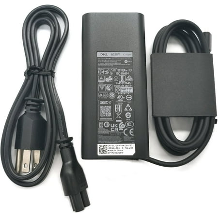 Dell Latitude Laptop Charger 65W Type C USB C AC Adapter Power Cord XPS 13 9315 9340,XPS 13 Plus 9320,XPS 14 9440, Black, HKA65NM200