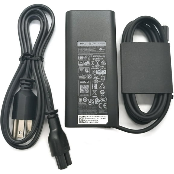 Dell 65W USB C Laptop Charger,Latitude 7300 7310 7320 7330 7340 7520 7530 AC Adapter with 3ft Power Cord, Black, HA65NM190