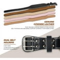 thumbnail image 2 of TRIPLE TREE Leather Weight Lifting Belt for Men, Gym Weight Belt Lumbar Back, Support Powerlifting Weightlifting Heavy Duty Workout Training Strength Training Equipment, 2 of 5